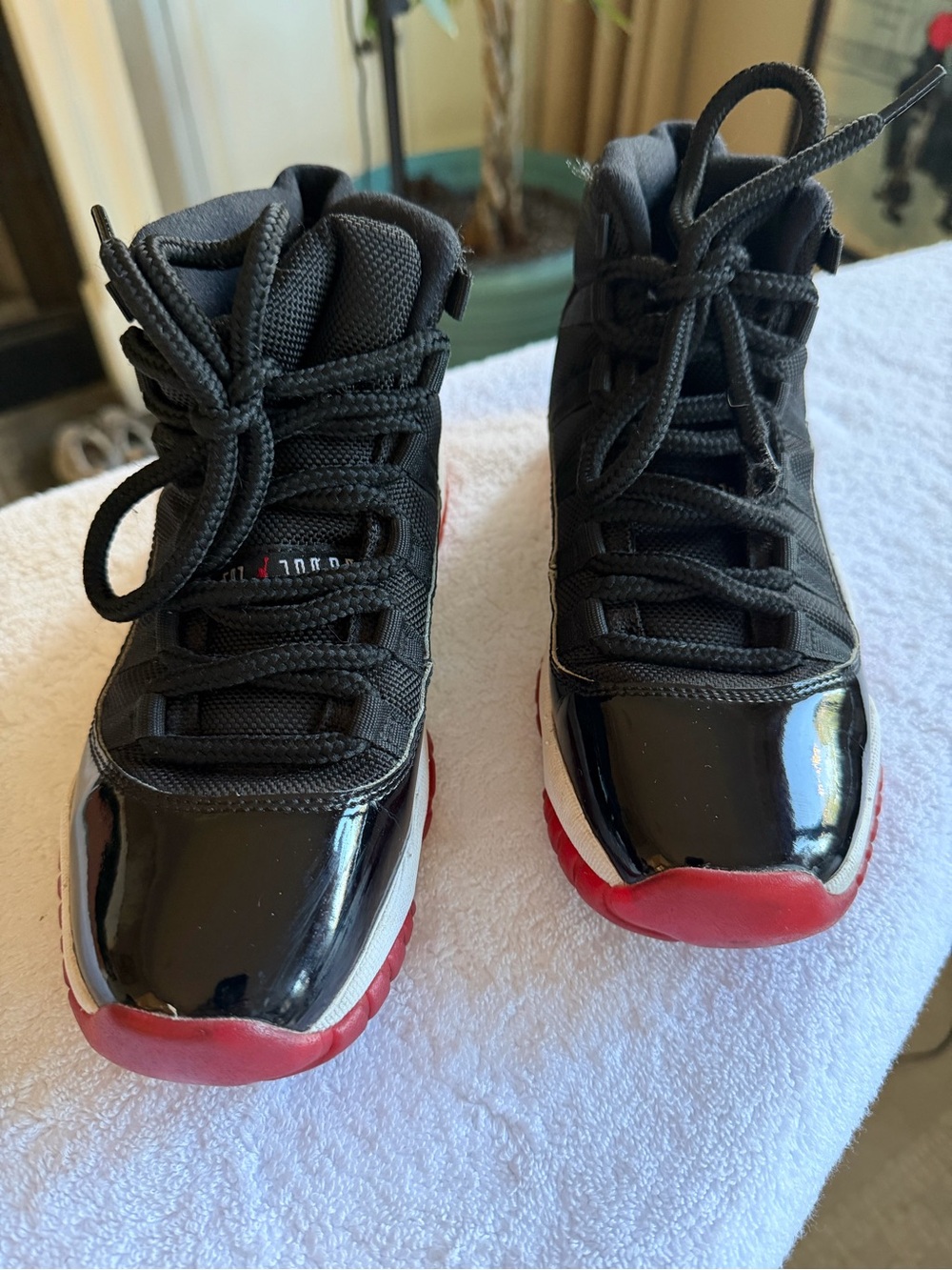 Jordan Kids Black and Red High-Top Sneakers